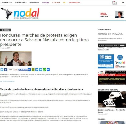 Así se refieren los medios internacionales de lo que pasa en Honduras