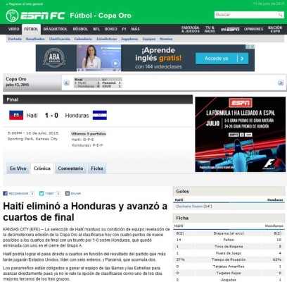 Prensa internacional cataloga como 'fracaso' eliminación de Honduras