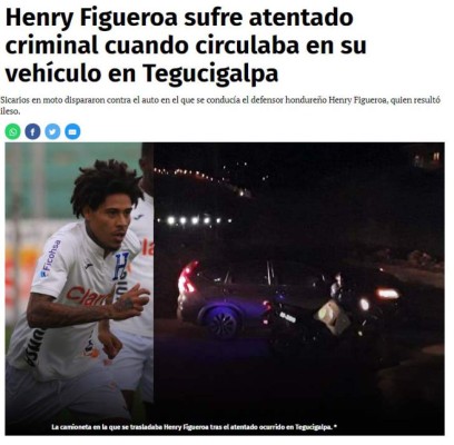 Así reacciona la prensa tras el intento de asesinato que sufrió Henry Figueroa