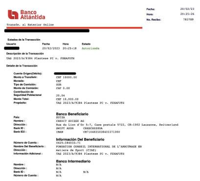 ¿Cuánto dinero deberán pagarle la FFH y la Liga Nacional a Platense según resolución enviada por el TAS?