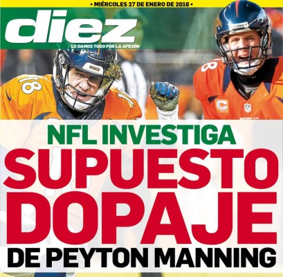 Portadas digitales de DIEZ de este miércoles 27 de enero del 2016