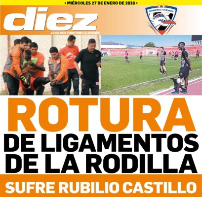 Portadas digitales de DIEZ de este miércoles 27 de enero del 2016