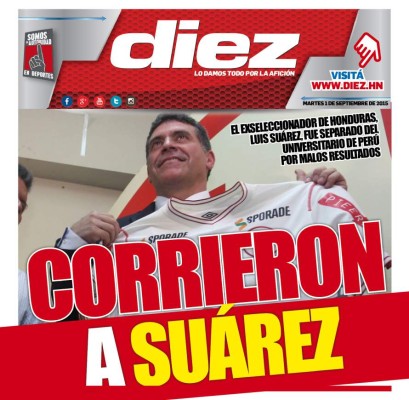 Las portadas de DIEZ de este 1 de septiembre del 2015