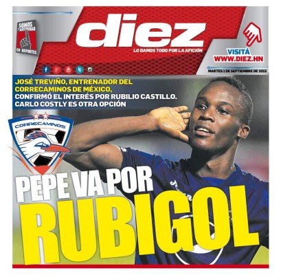 Las portadas de DIEZ de este 1 de septiembre del 2015