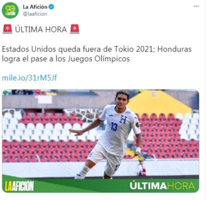 '¡Duele de envidia!', los titulares de los ticos y medios internacionales tras la clasificación de Honduras los Juegos Olímpicos de Tokio 2021&nbsp;&nbsp;&nbsp;