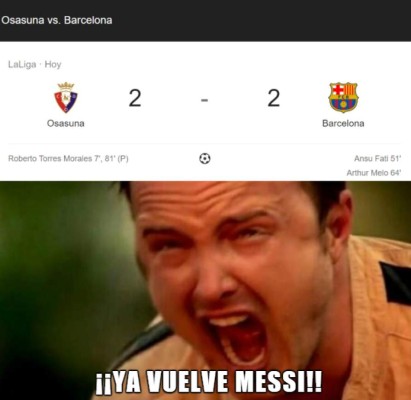 Los memes destrozan al Barcelona por empatar contra el recién ascendido en España