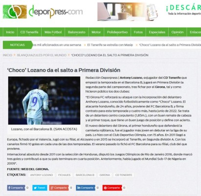 La reacción de los medios tras el fichaje del Choco Lozano por Girona