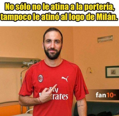 ¡No se salva! Higuaín y los divertidos memes tras su llegada al Milan