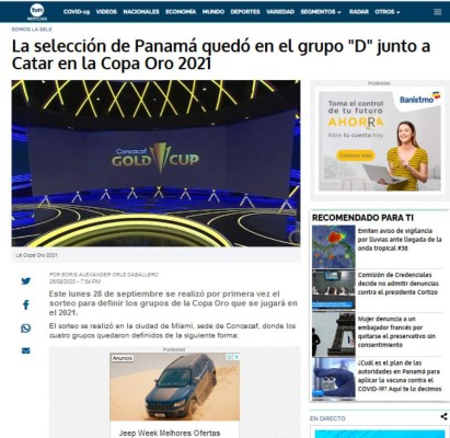 'El Grupo de la Muerte': Lo que dice la prensa de Panamá sobre Honduras y sus rivales en Copa Oro