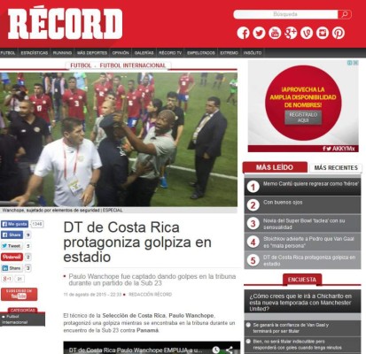 Escándalo de Paulo Wanchope le da la vuelta al mundo