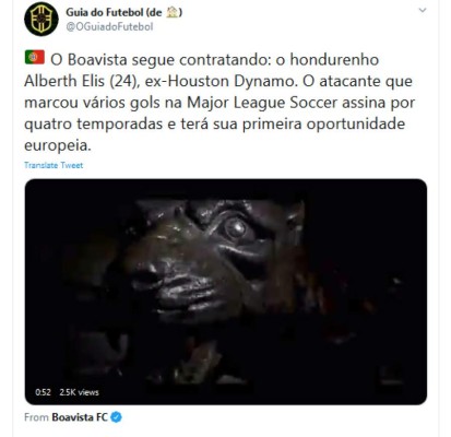 'Poder físico, velocidad y gol': Lo que dicen en EUA y Portugal del fichaje de Alberth Elis con Boavista