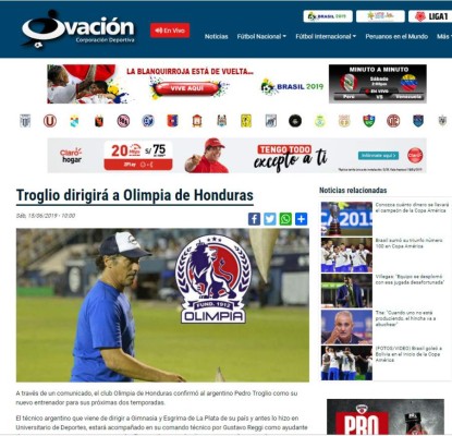 Así reaccionaron los medios internacionales luego de que Pedro Troglio fichara por el Olimpia
