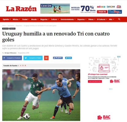 Medios mexicanos no perdonan a su selección tras ser goleada por Uruguay