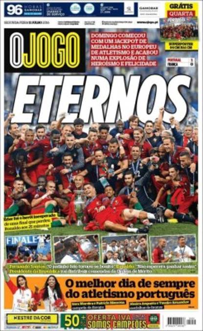 Las portadas en el mundo tras la conquista de Cristiano con Portugal