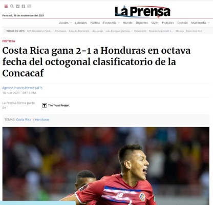 ¡Adiós Qatar, triunfo agónico, Costa Rica sobrevive! Lo que dice la prensa mundial tras el fracaso de la Selección de Honduras