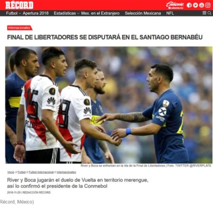 La final de la Copa Libertadores en el Bernabéu se roba la portadas del mundo