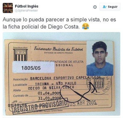 Memes a Diego Costa por intentar morden a jugador del Everton