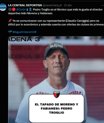 Pedro Troglio podría tomar las riendas de nuevo club en Argentina tras su separación del Instituto de Córdoba