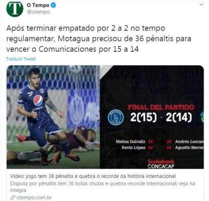 Insólito, asombro, récord: la prensa mundial se sorprende con tanda de penales entre Motagua y Comunicaciones
