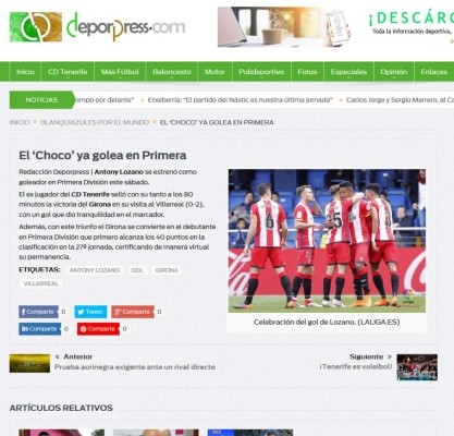 Prensa Española se rinde ante Choco Lozano tras 'maravilla' ante Villarreal