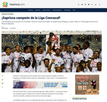 Prensa de Costa Rica: 'Hegemonía tica' y 'La S reina en la Liga Concacaf'