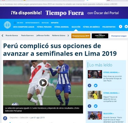 Lo que dice la prensa peruana tras el empate doloroso ante Honduras: 'Un desastre'