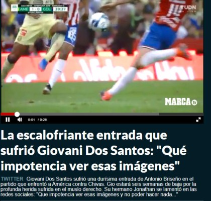 Así reaccionó la prensa mundial tras la grave lesión de Giovanni dos Santos: 'Criminal, de cárcel'