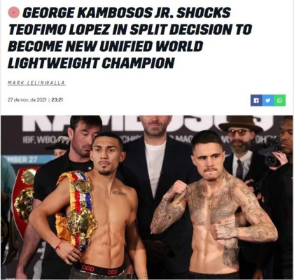 'La mayor decepción y sin clase': Así cataloga la prensa a Teófimo López tras perder ante Kambosos