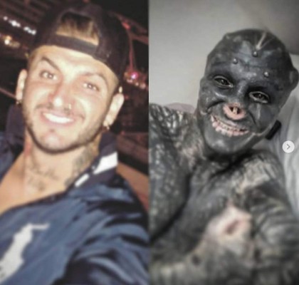 La impactante y aterradora transformación física de un fisiculturista que desea ser un ''extraterrestre negro''