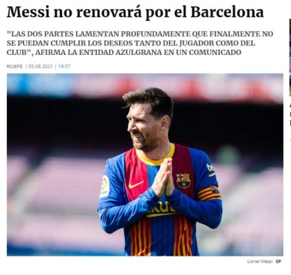 ¡Estalló un verdadero bombazo! Reacción de la prensa mundial ante la marcha de Messi del Barcelona