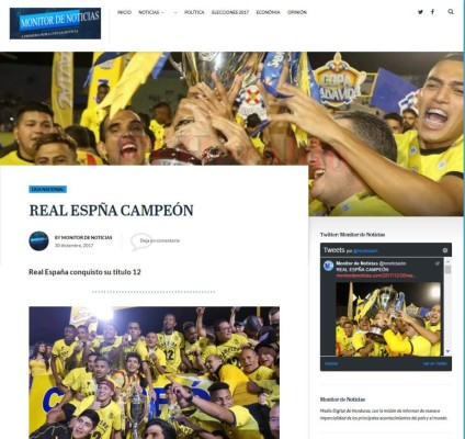 Así felicitan los medios internacionales al Real España tras levantar la 12