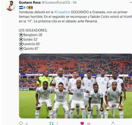 'La gran H se estrena', 'Queda mucha tarea': en las redes se comenta el debut de Honduras en Copa Oro