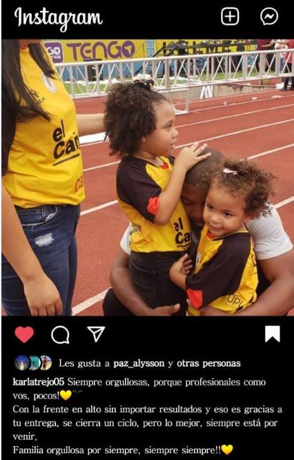 El mensaje de la esposa de Luis López donde se refiere al futuro del guardameta hondureño.