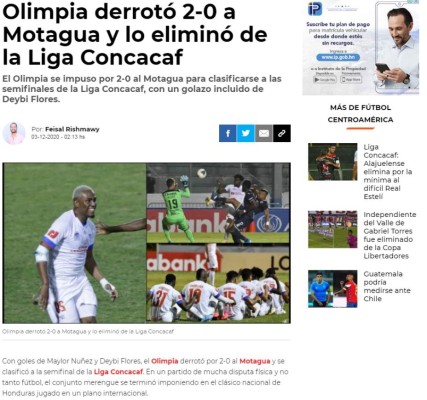 'El León impone autoridad': La prensa internacional sobre la eliminación de Olimpia a Motagua en Liga Concacaf&nbsp;&nbsp;