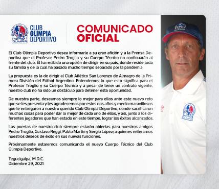 Olimpia busca un entrenador de alto perfil para sustituir a Pedro Troglio; DT’S del ámbito local no están siendo considerados