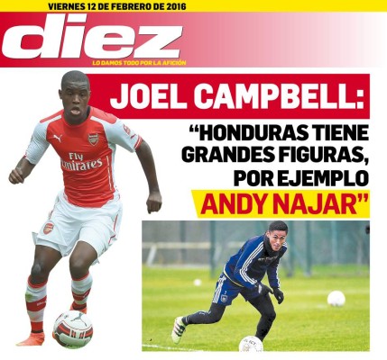 Joel Campbell, Jorge Luis Pinto y los Atletas del Reino destacan en portadas digitales
