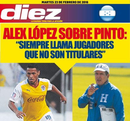 Portadas digitales de DIEZ de este martes 23 de febrero del 2016