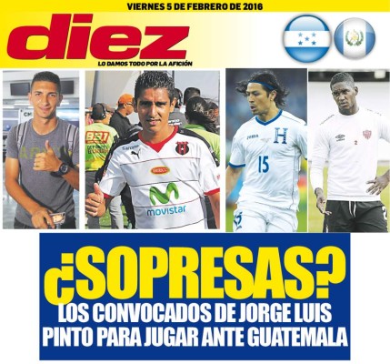 Portadas digitales de DIEZ de este viernes 5 de febrero del 2016