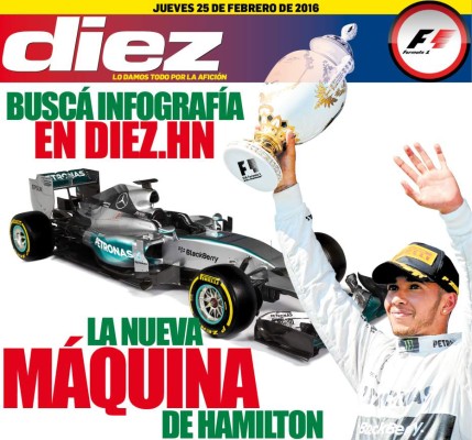 Portadas digitales de DIEZ de este jueves 25 de febrero del 2016