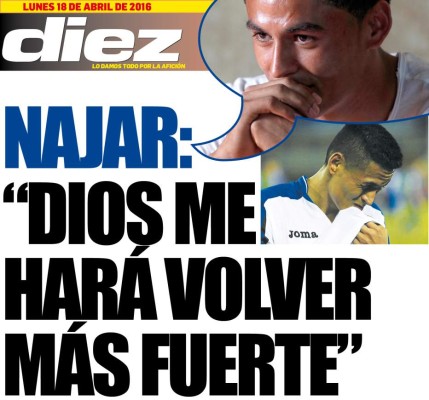 Las portadas digitales de diario Diez del lunes 18 de abril de 2016