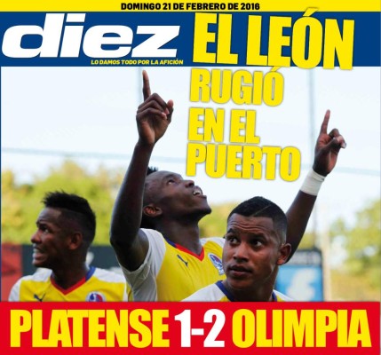 Las portadas digitales de DIEZ de este domingo 21 de febrero del 2016
