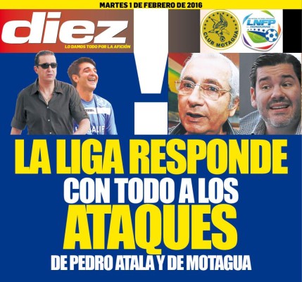 Portadas digitales de DIEZ de este martes 1 de marzo del 2016