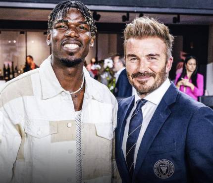 David Beckham compartió con Pogba en el estadio del Inter Miami.