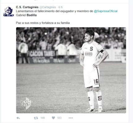 ¡QUÉ TRISTE! El fútbol costarricense llora la muerte de Gabriel Badilla