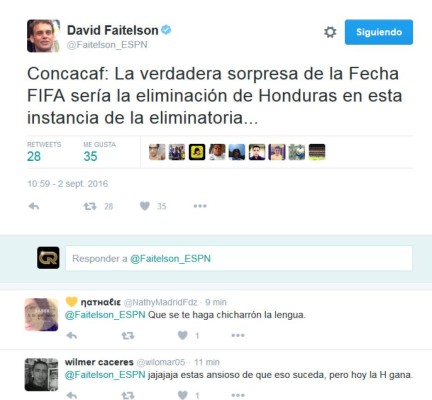 Jugadores, periodistas y medios importantes hablan sobre Honduras