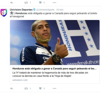 Jugadores, periodistas y medios importantes hablan sobre Honduras