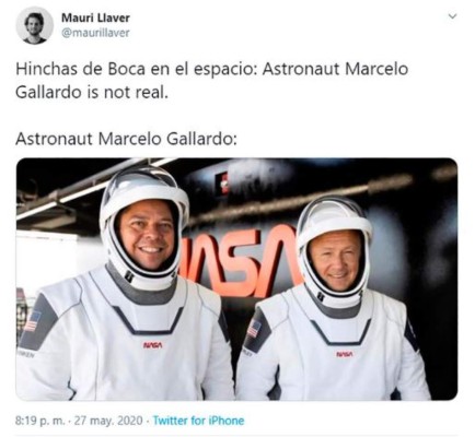 Memes del parecido de Gallardo, DT de River Plate, con un astronauta de la misión de la NASA