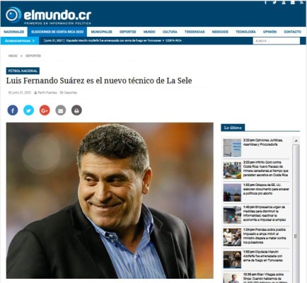 'El más parecido a Pinto, trabajador y metódico': Lo que dice la prensa tica de la llegada de Luis Fernando Suárez