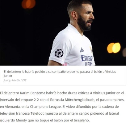 'Benzema fue antiético, cobarde y ridículo': La prensa de Brasil e internacional sobre el ataque a Vinicius &nbsp;&nbsp;