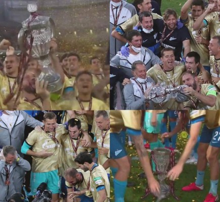 ¡Tuvieron que recoger los pedazos! Zenit logra la Copa de Rusia y la rompe durante la celebración